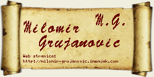 Milomir Grujanović vizit kartica
